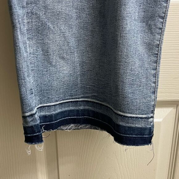 NWT Ashley Stewart Plus Size Kick Flare Medium Blue w/ Multi-Tone Blue Hem SZ 30 - Picture 4 of 4